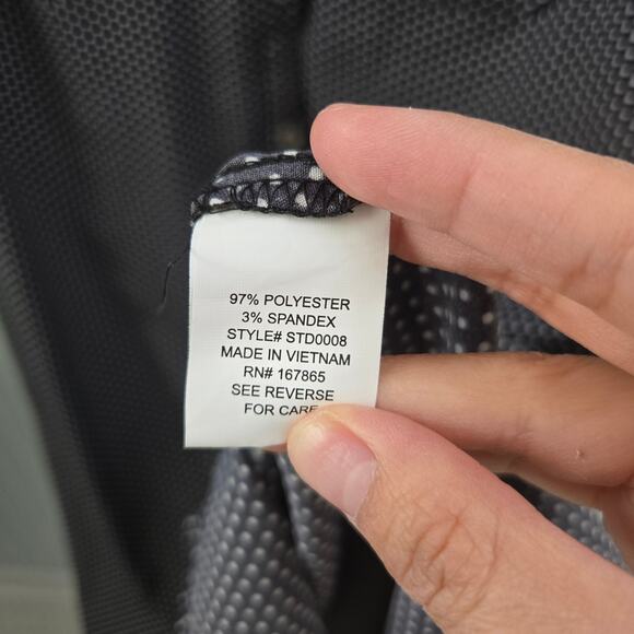 NY Collection Sleeveless Polka Dot Button Down Belted Shirt Dress - Picture 7 of 7